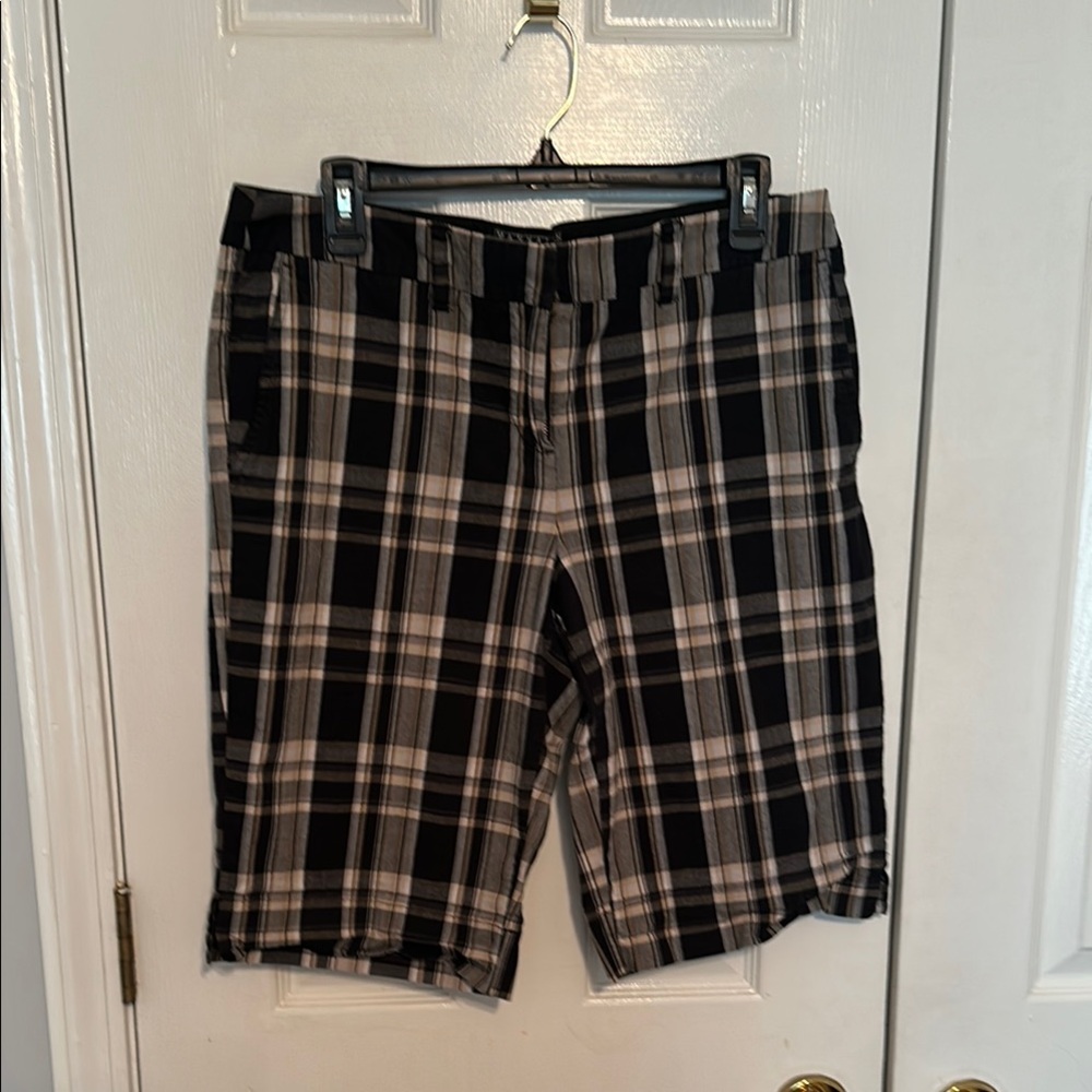 Plaid Black and Tan Women’s Shorts